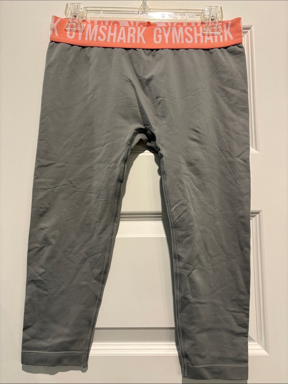 Gymshark Men’s Gray Joggers with Coral Branded Waistband